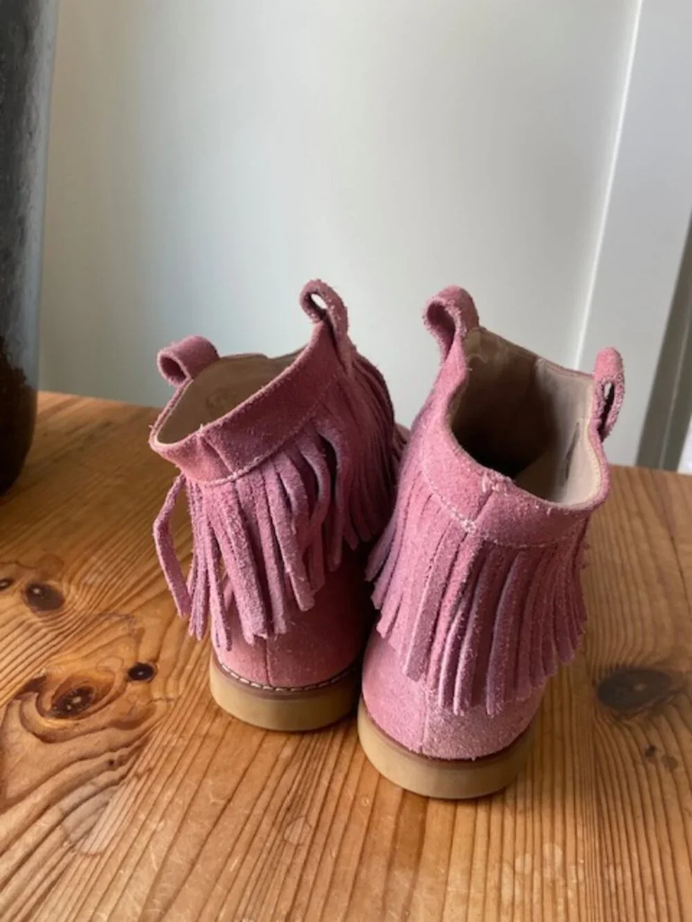 Elephantito Pink Suede Fringe Boots Girls 6